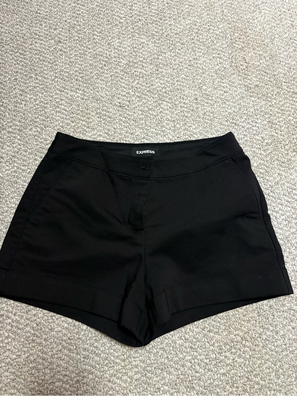 Express Black High-Rise Tailored Bermuda Shorts